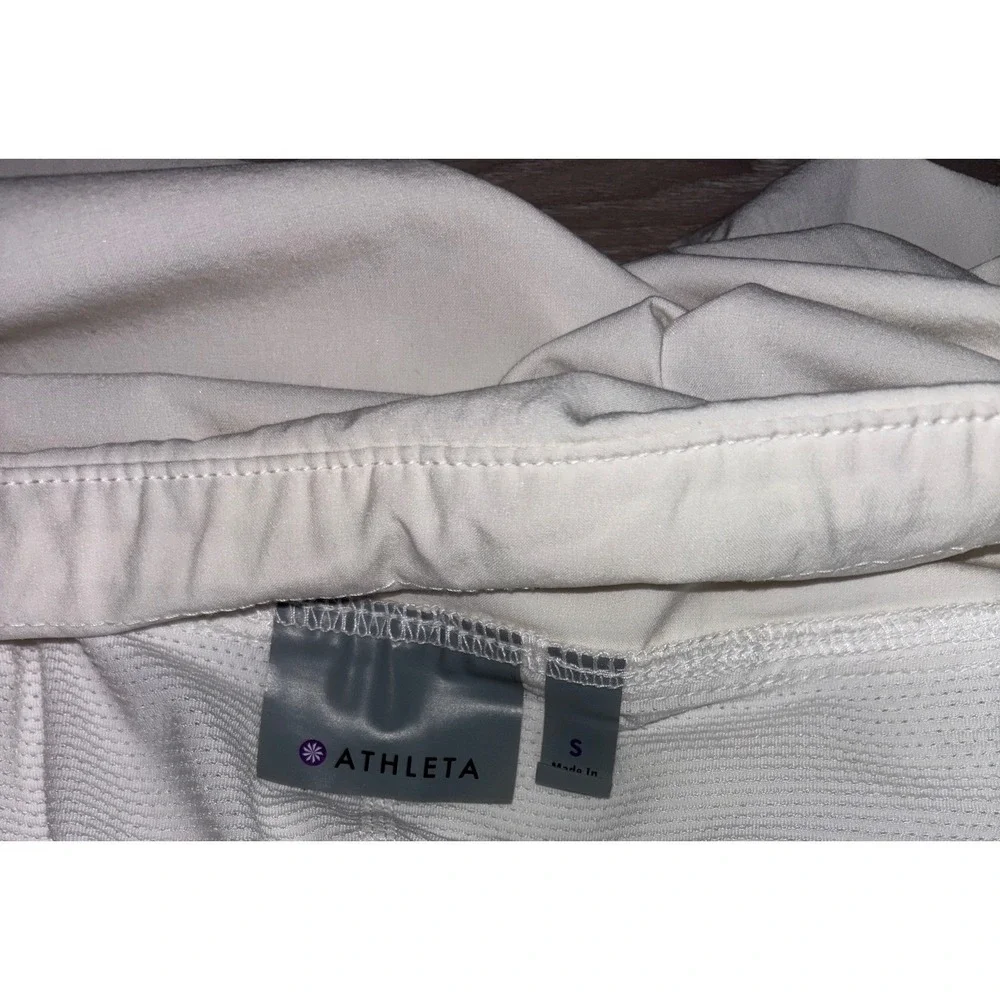 Athleta Womens White Pleated Wrap Skort Tennis Golf Active Skirt Small Pocket